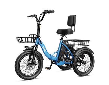 Triker 2.0 Folding 3 Wheels Electric Bike, Standard, Blue