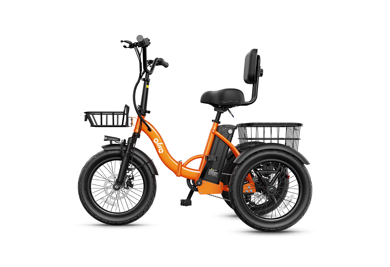Triker 2.0 Folding 3 Wheels Electric Bike, Standard, Orange 2