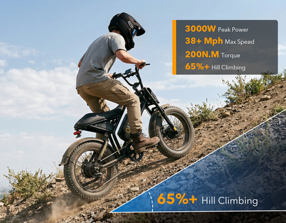 Spark Max Dual Motor 20x4.0" Hydraulic Brakes Moped-Style E-Bike
