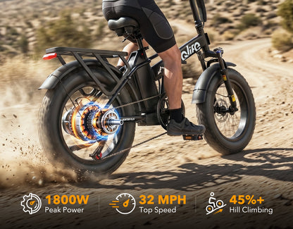 Hunter Plus All-Terrain Folding Electric Bike for Adults